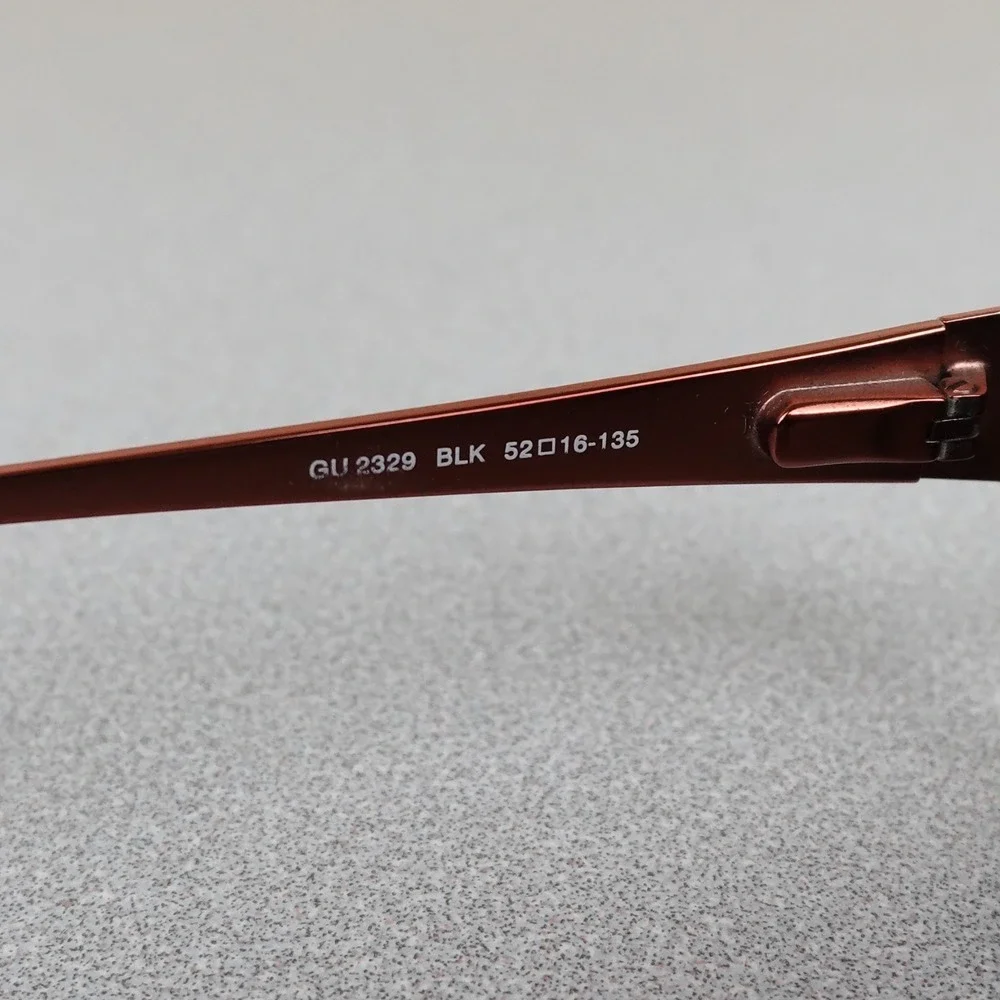 Guess Eyeglasses Womens GU2329 BLK Metal Black Red Frames 52-16-135